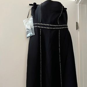 GUCCI Womens Strapless Jewel Silk Cocktail Dress Black 40 (MSRP $2,449)
